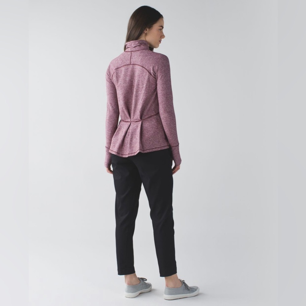Lululemon Women’s Warm Your Core Long Sleeve Tee Heathered Bordeaux Drama Size 4 - Picture 2 of 8
